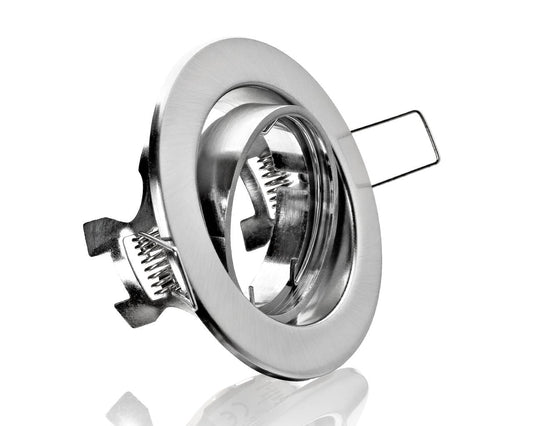 Moderne LED-Einbaustrahler Edelstahl-Optik | Schwenkbar, GU10 Fassung, 230V