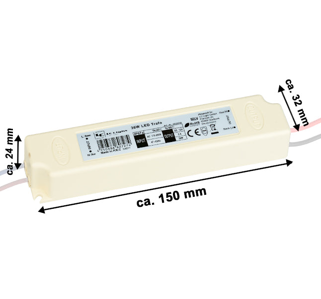 LED Trafo 36 Watt 12V IP 67 Vergossen