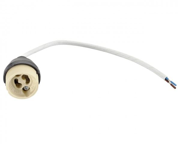 GU10 Brandschutz Lampenfassung aus Keramik – Vorverkabelt mit 17 cm Kabeln, 230V, Max. 250V/4A