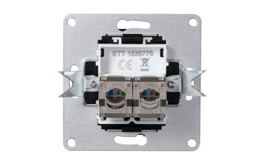 Netzwerk-Dose McPower "Flair" CAT6A, UP, anthrazit, vollgeschirmt.