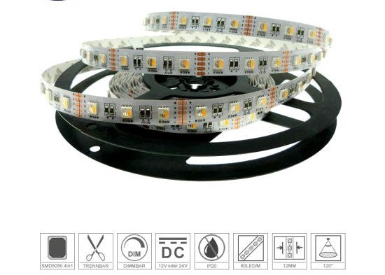 RGB + 2700K 24V LED Band – Flexible und dimmbare Beleuchtung für jede Anwendung