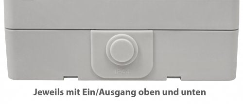 Feuchtraum Doppel-Steckdose McPower Taff 250V~/16A IP44 AP grau