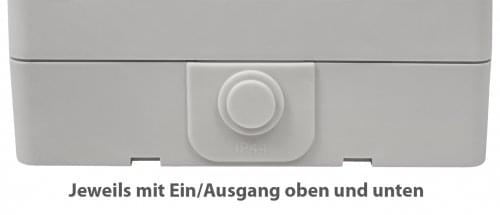 Feuchtraum Doppel-Steckdose McPower Taff 250V~/16A IP44 AP grau