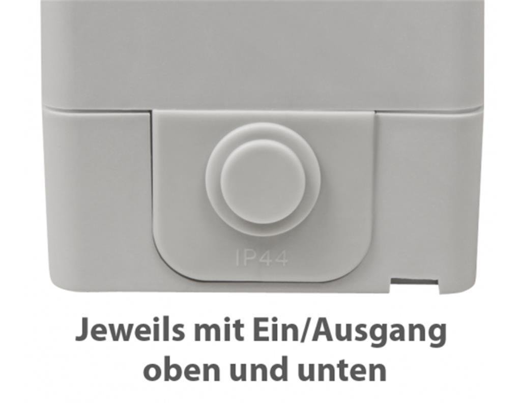 Feuchtraum Steckdose McPower Taff 250V~/16A IP44 AP grau