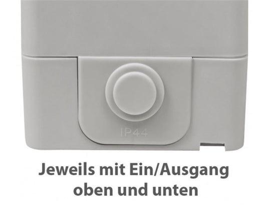 Feuchtraum Steckdose McPower Taff 250V~/16A IP44 AP grau