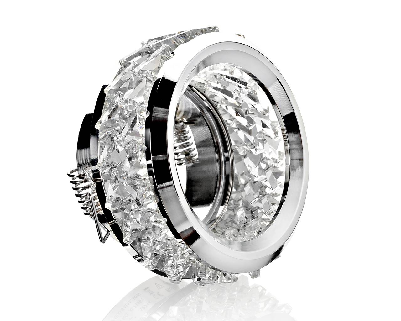 Einbaurahmen aus Glas -Rund Spannring Chrom