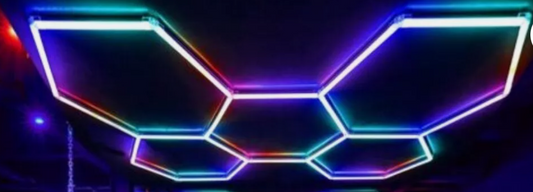 LED Hexagon 5 Waben Set RGBIC mit App & Fernbedienung 72W.