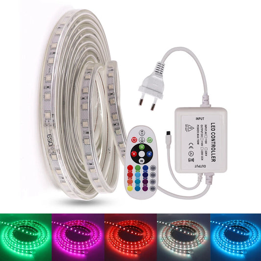LED Strip 220V RGB 5050 – Dimmbar, Farbwechsel & Effektbeleuchtung.