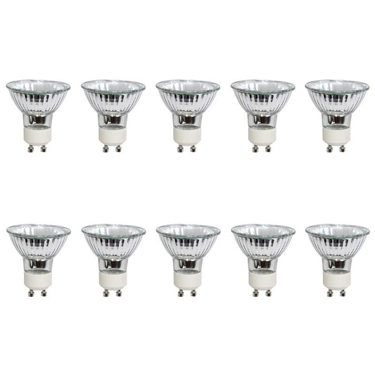 GU10 Halogen-Reflektorlampe 20 W / 35 W / 50 W – 10 Stück, warmweiß 2700 K, dimmbar, 230V, langlebig