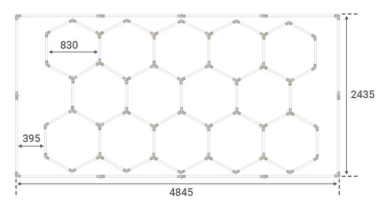 PRO LED Hexagon 14 Waben Set 672W Kaltweiß (6500K) – 80.640 Lumen 230V 8-Eck LED Deckenleuchte.