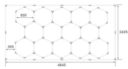 PRO LED Hexagon 14 Waben Set 672W Kaltweiß (6500K) – 80.640 Lumen 230V 8-Eck LED Deckenleuchte.