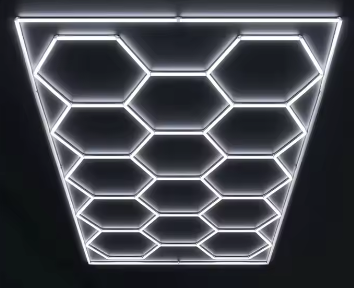 PRO LED Hexagon 14 Waben Set 672W Kaltweiß (6500K) – 80.640 Lumen 230V 8-Eck LED Deckenleuchte.