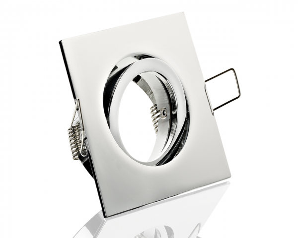 Aluminium-Einbaurahmen GU10-Fassung – Chrom-Optik, Schwenkbar, Energieeffizient, 5W LED Spot