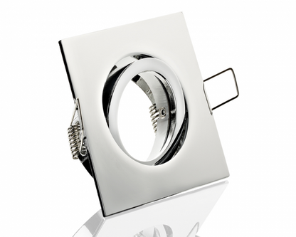 Aluminium-Einbaurahmen GU10-Fassung – Chrom-Optik, Schwenkbar, Energieeffizient, 5W LED Spot