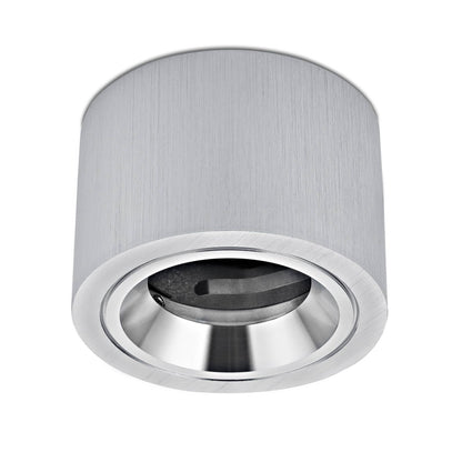 Aufbaustrahler Rund – Bicolor Alu-Natur Grob Flat LED.