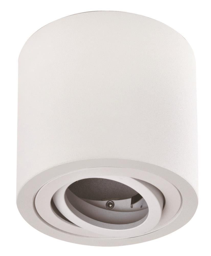 Aufbaustrahler Alu rund – Doppelring Schwarz Matt / Weiß Matt