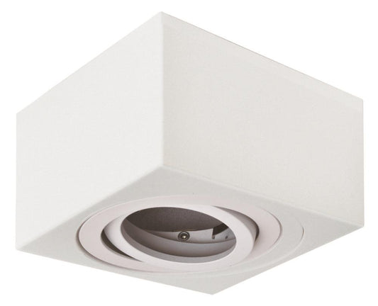 Alu Aufbaustrahler Eckig – Flach, Weiß Matt / Schwarz Matt, Schwenkbar