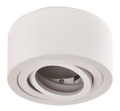 Aufbaustrahler Alu rund – Doppelring Schwarz Matt / Weiß Matt, flach