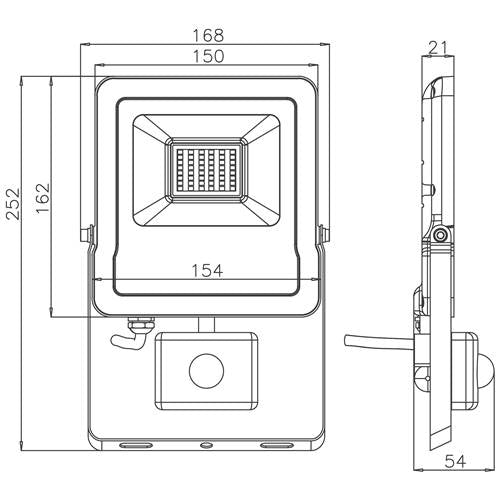 30 W LED Flutlicht – 2400 Lumen, IP65, Aluminium, Kaltweiß, Slim-Design, langlebig