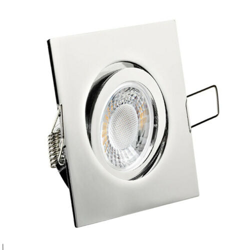 Einbaurahmen Chrom Rund | 5W LED | Dimmbar | 230V | 400lm | IP20 | 3000K-6500K