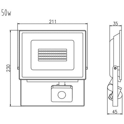 50 W LED Flutlicht – 4000 Lumen, IP65, Aluminium, Kaltweiß/Warmweiß, 120° Abstrahlwinkel, SMD-Chip, 