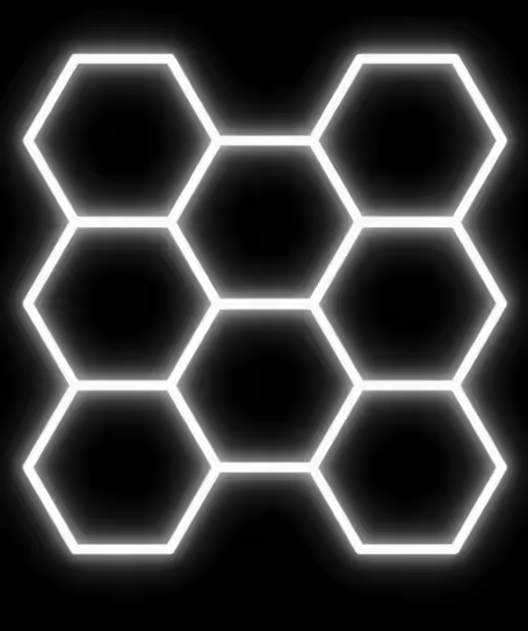 LED Hexagon 8 Waben 265W – 30.888 Lumen Garagenbeleuchtung.