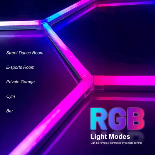 LED Hexagon 5 Waben Set RGBIC mit App & Fernbedienung 72W.