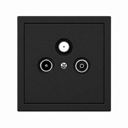 Antennendose TV/FM/SAT Schwarz – Multimedia-Antennendose für Unterputzmontage.