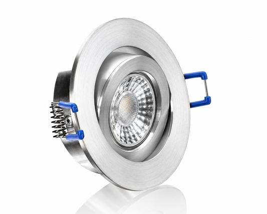 LED Einbaustrahler GU10 5W – Aluminium Feinschliff, rund, 230V