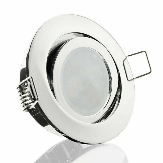 LED Einbaurahmen Rund mit Klickverschluss & GU10 Spot – Schwenkbar & Rostfrei