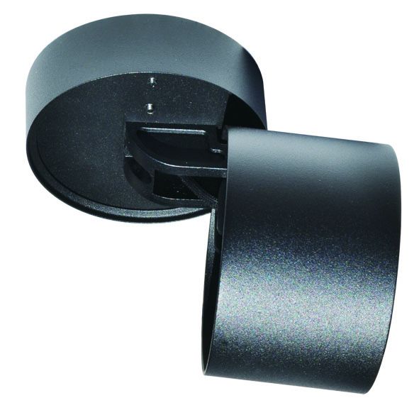 Aufbaustrahler Alu rund schwenkbar für GX53 – Schwarz matt.