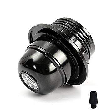 Lampenfassung E27 Kunststoff Schwarz Außengewinde