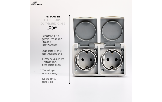 Feuchtraum Aufputz-Set IP54 – 7-teilig Schalter & Steckdosen Grau.