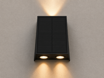 Tank Solar LED Wandleuchte UP/DOWN IP54 Schwarz Matt
