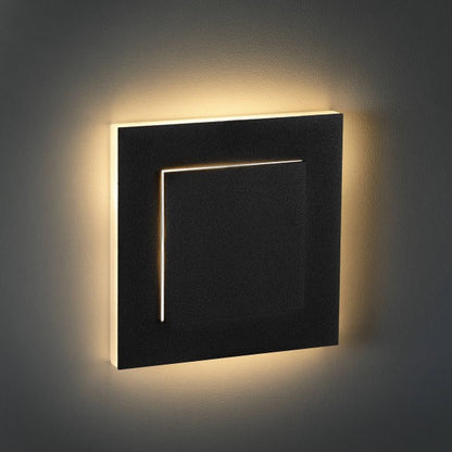 LED Treppenbeleuchtung 230V – Eckige Wandeinbauleuchte 3D in Anthrazit