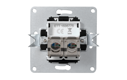 Netzwerk-Dose McPower "Flair" CAT6A, UP, anthrazit, vollgeschirmt.