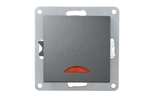 Schalter McPower "Flair", 250V~/10A, UP, anthrazit mit Orientierungsleuchte.
