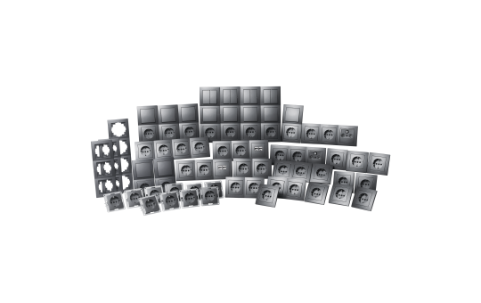 Schalter und Steckdosen Set McPower Flair "Megaset" 100-teilig, anthrazit.