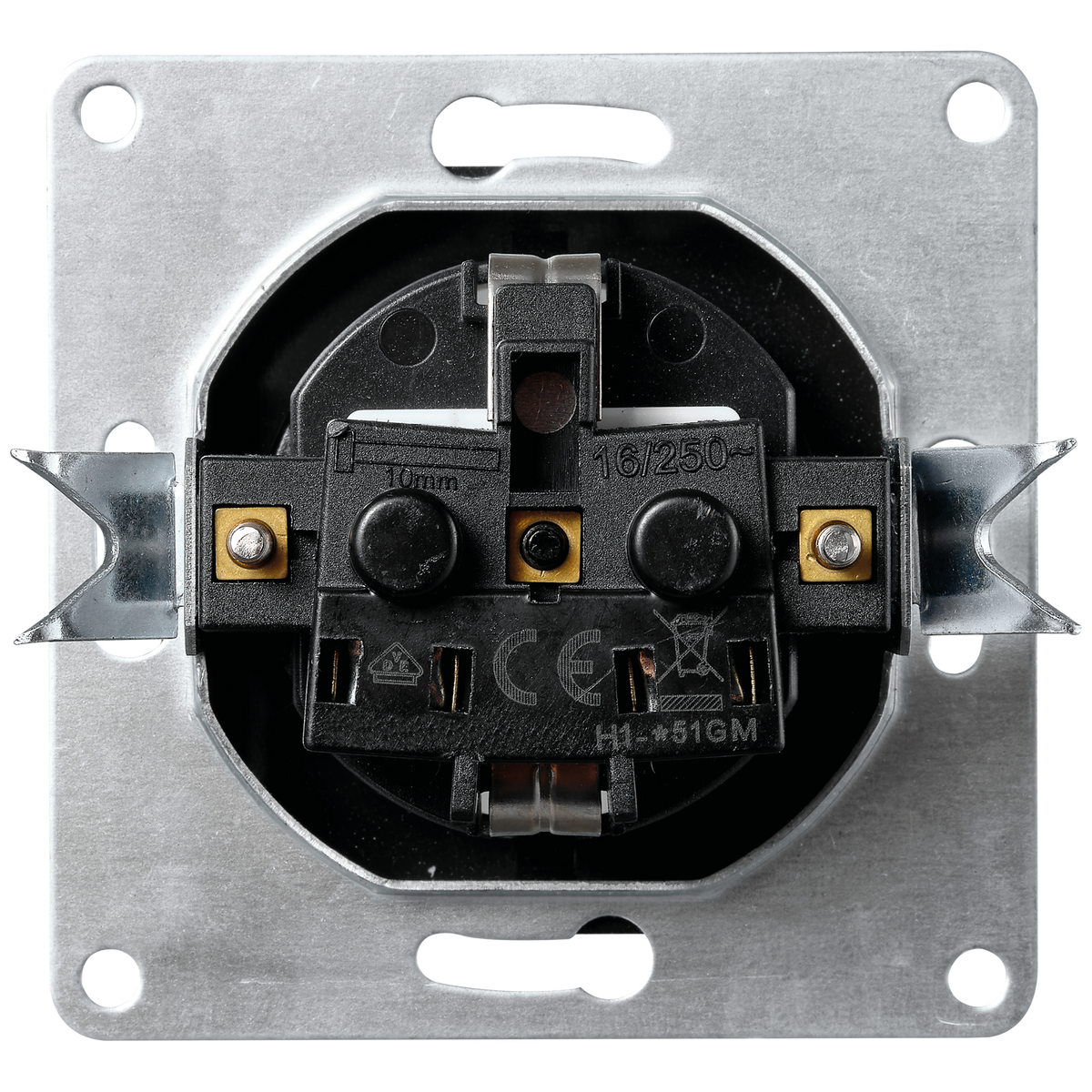 Schutzkontakt-Steckdose McPower "Flair", 250V~/16A, Steckanschluss, anthrazit.