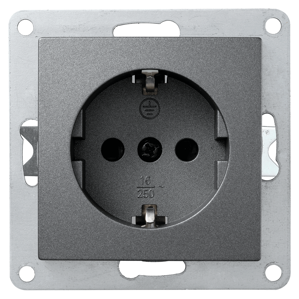 Schutzkontakt-Steckdose McPower "Flair", 250V~/16A, Steckanschluss, anthrazit.