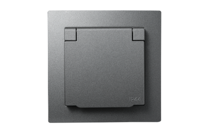 Schutzkontakt-Steckdose McPower "Flair", 250V~/16A, UP, IP44, anthrazit.