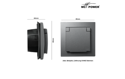 Schutzkontakt-Steckdose McPower "Flair", 250V~/16A, UP, IP44, anthrazit.