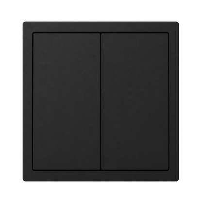 Serienschalter Schwarz – Moderner Doppel-Lichtschalter für stilvolle Elektroinstallationen.