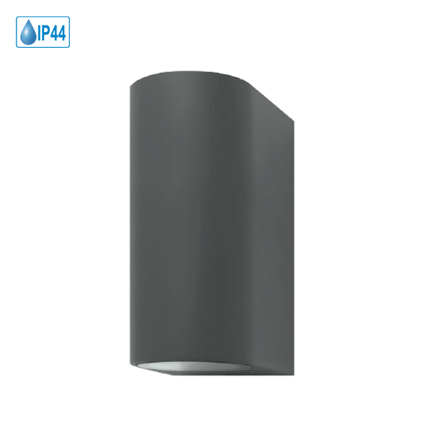 Moderne LED Wandleuchte UpDown – 2x GU10 5W, Antrazit, Spritzwassergeschützt, IP44