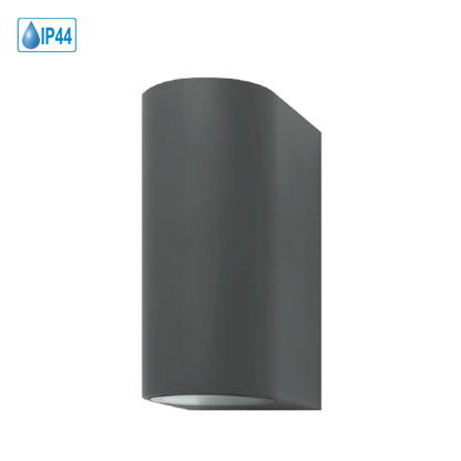 Moderne LED Wandleuchte UpDown – 2x GU10 5W, Antrazit, Spritzwassergeschützt, IP44