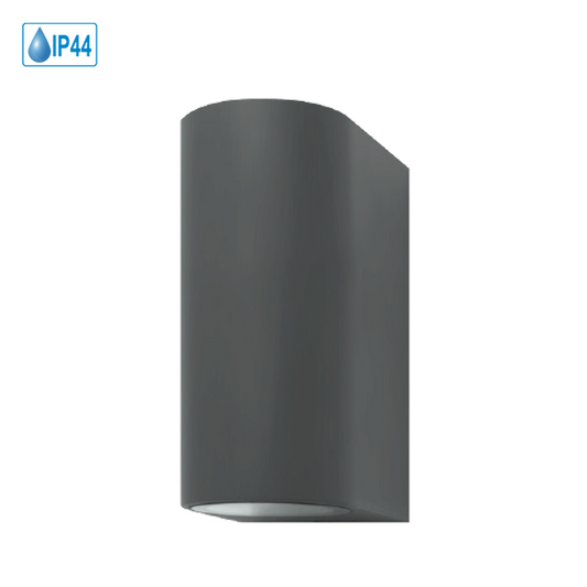Moderne LED Wandleuchte UpDown – 2x GU10 5W, Antrazit, Spritzwassergeschützt, IP44