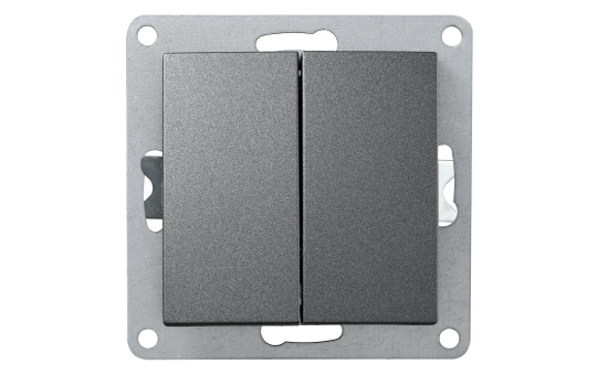 Wechselschalter McPower "Flair" 2-fach, 250V~/10A, UP, anthrazit.