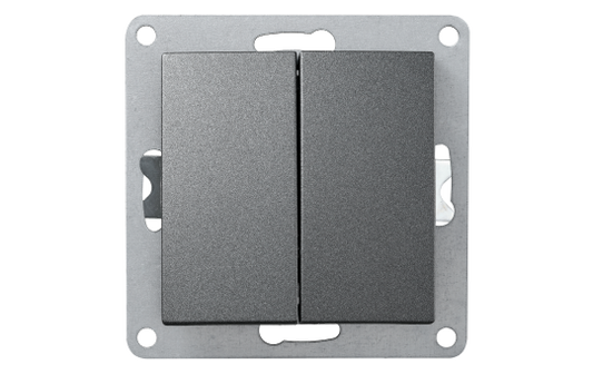 Wechselschalter McPower "Flair" 2-fach, 250V~/10A, UP, anthrazit.