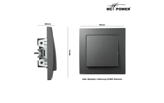 Wechselschalter McPower "Flair", 250V~/10A, UP, Steckanschluss, anthrazit.