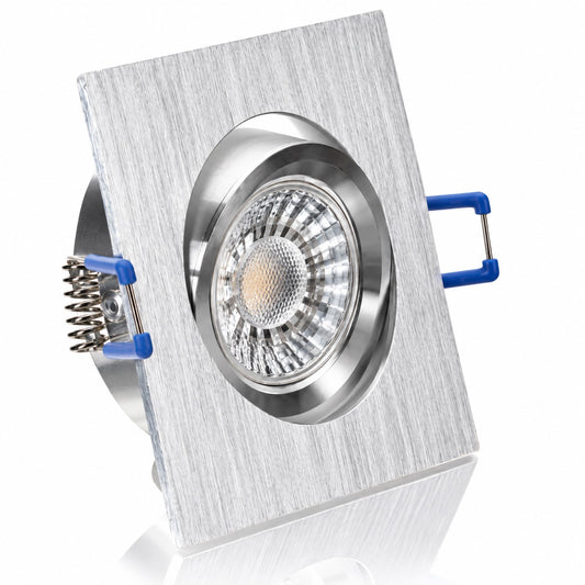 LED Einbaustrahler GU10 5W – Aluminium Bi-Color, eckig, 230V